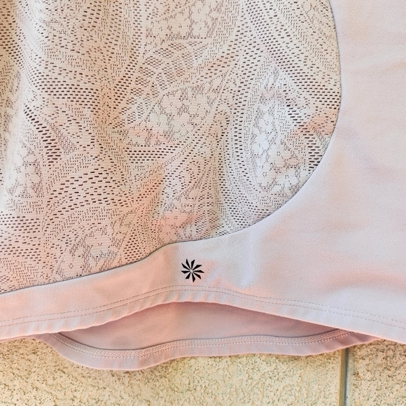 Athleta Tank Top Women's Extra Large Lilac Cropped Activewear Lined Lace Top - Picture 11 of 11
